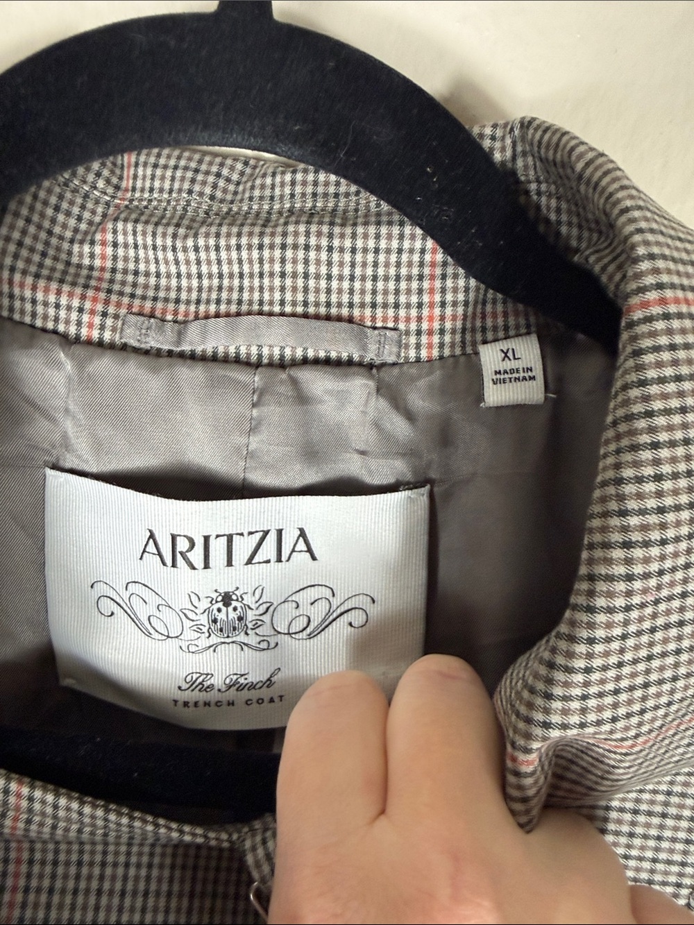Aritzia The Finch Trench Coat City Twill Plaid - Picture 8 of 13